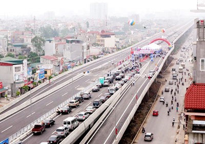 The Thanh Xuan-Bac Ho Linh Dam stretch of Belt Road No.3 project in Hanoi opened to traffic on June 30 (Photo: SGGP)